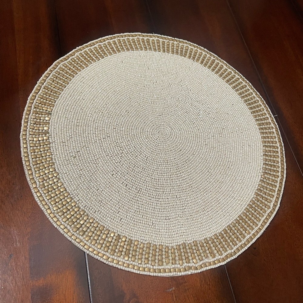 Set of 3 Aman Beaded Placemats 15” round